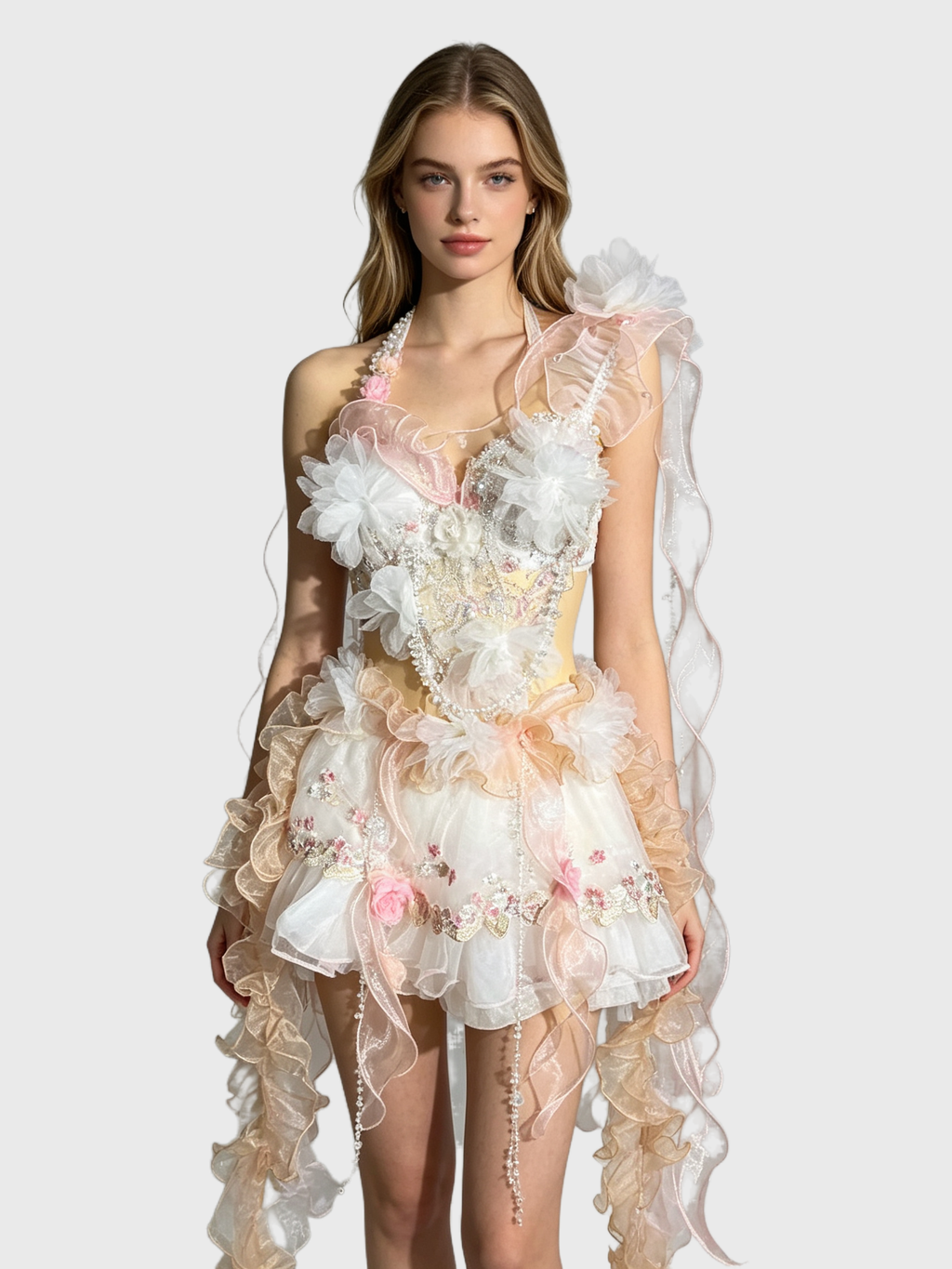 Candy Bride — Pink Ombre Flower Tutu Set