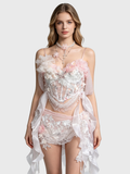 Monet Garden — Pink-White Flower Bustier Set