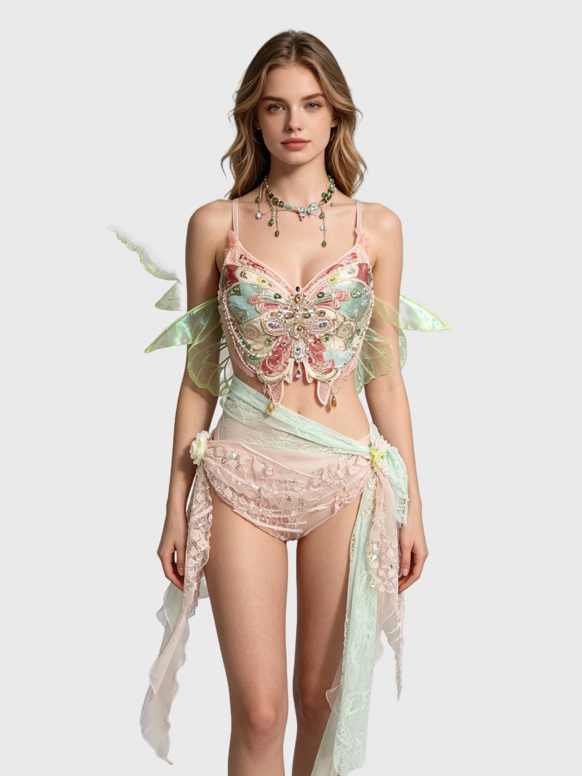 Spring Butterfly — Rainbow Fairy Bustier Set (No Wings)