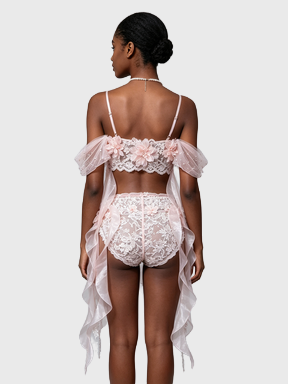 Monet Garden — Pink-White Flower Bustier Set