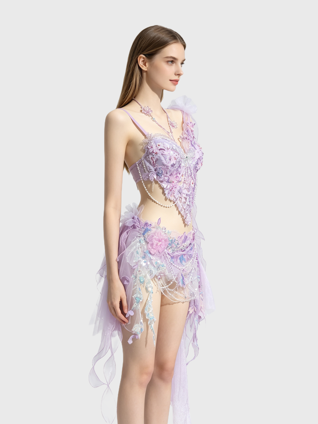 Lavender Stardust — Purple One-Shoulder Fairy Set
