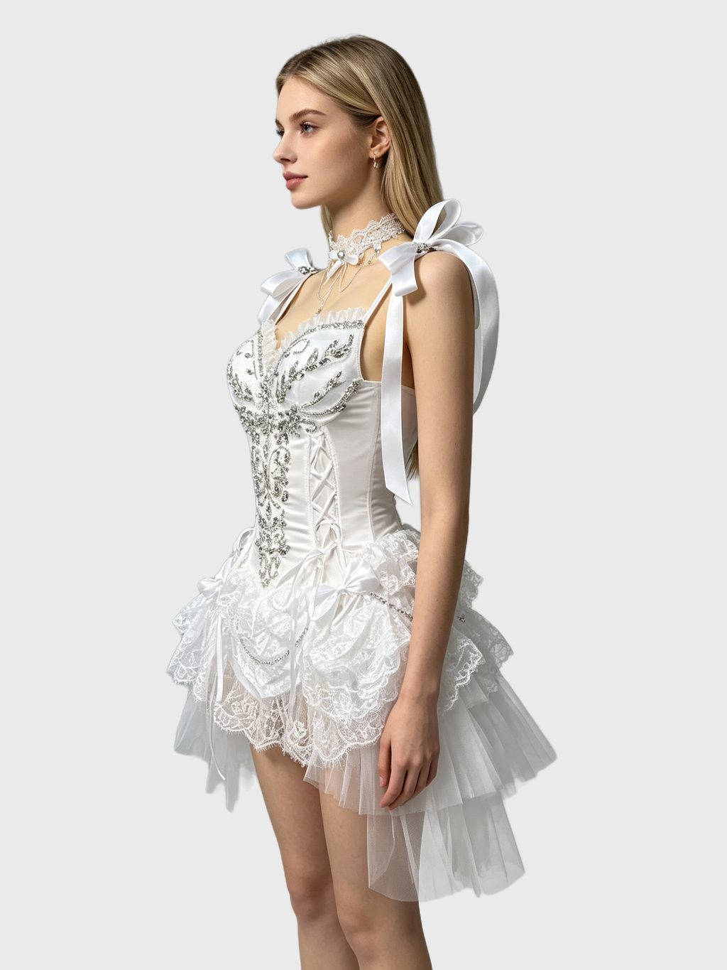 Ivory Dream — White Satin Corset Bridal Dress