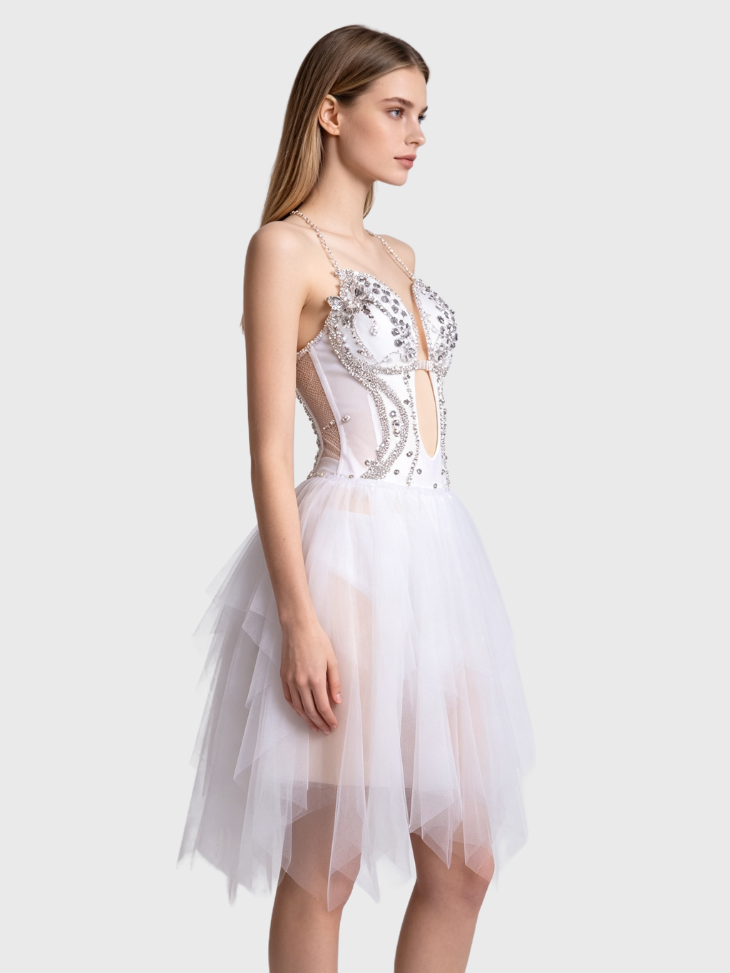 Silver Mist — Rhinestone Halter Fairy Set
