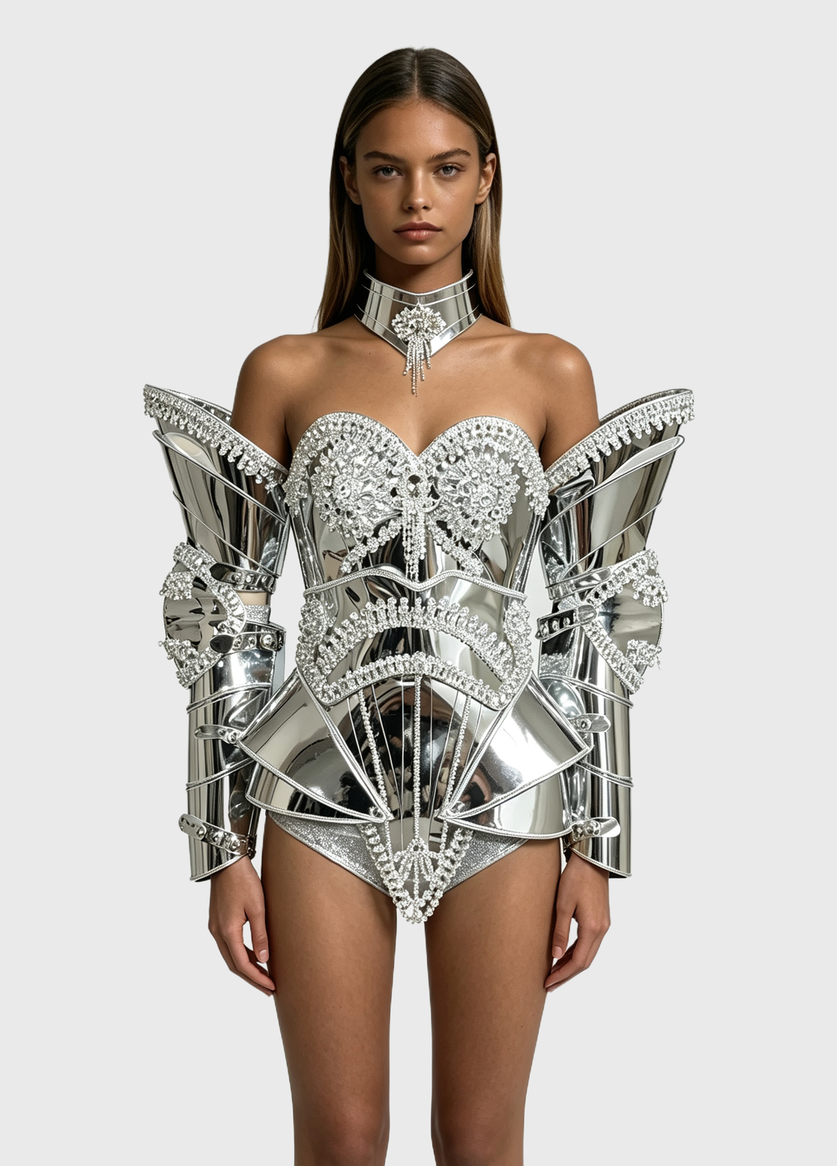 Chrome Valkyrie — Mirror Armour Rave Set