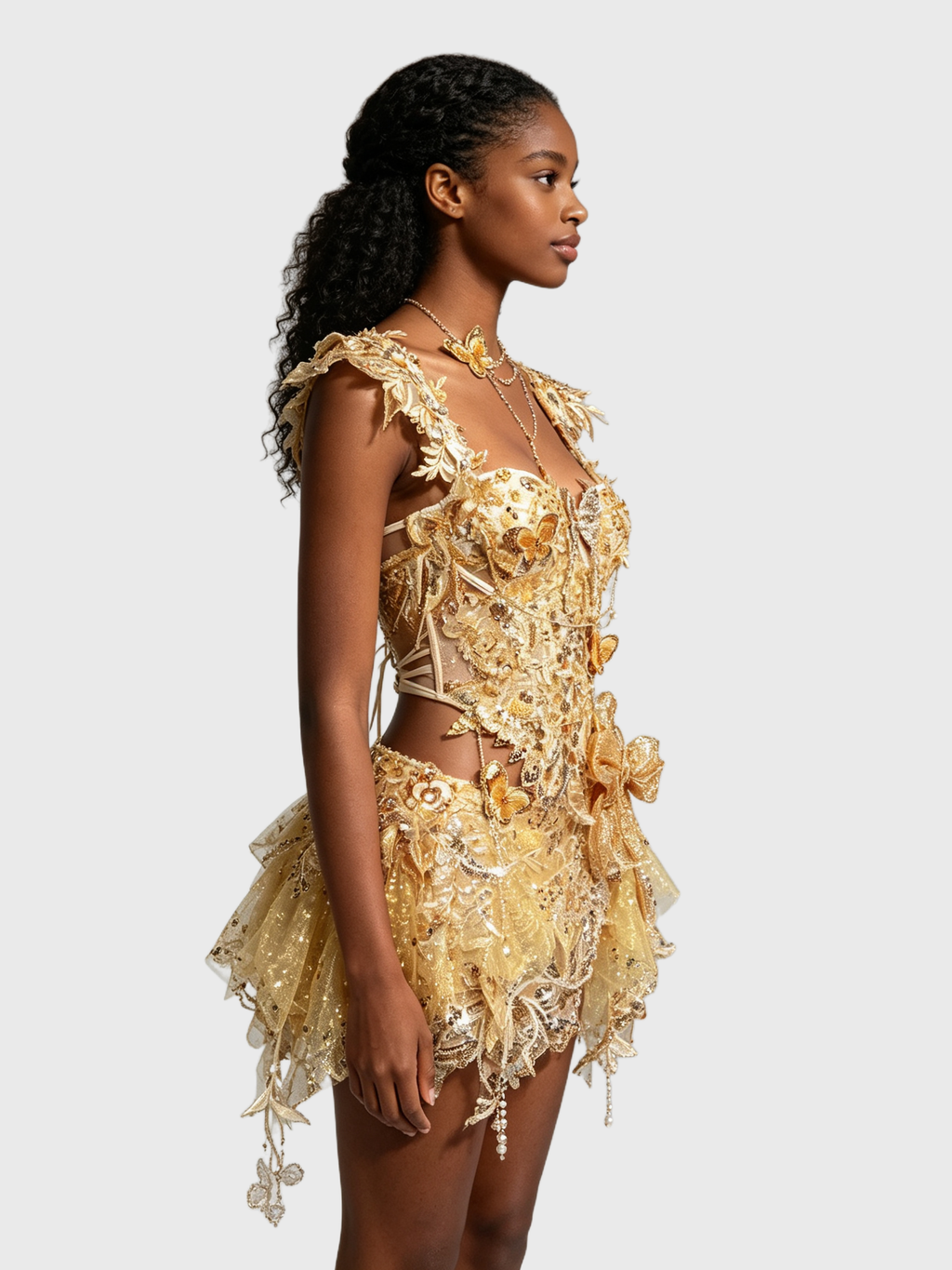 Gilded Butterfly — Gold Sequin Dress