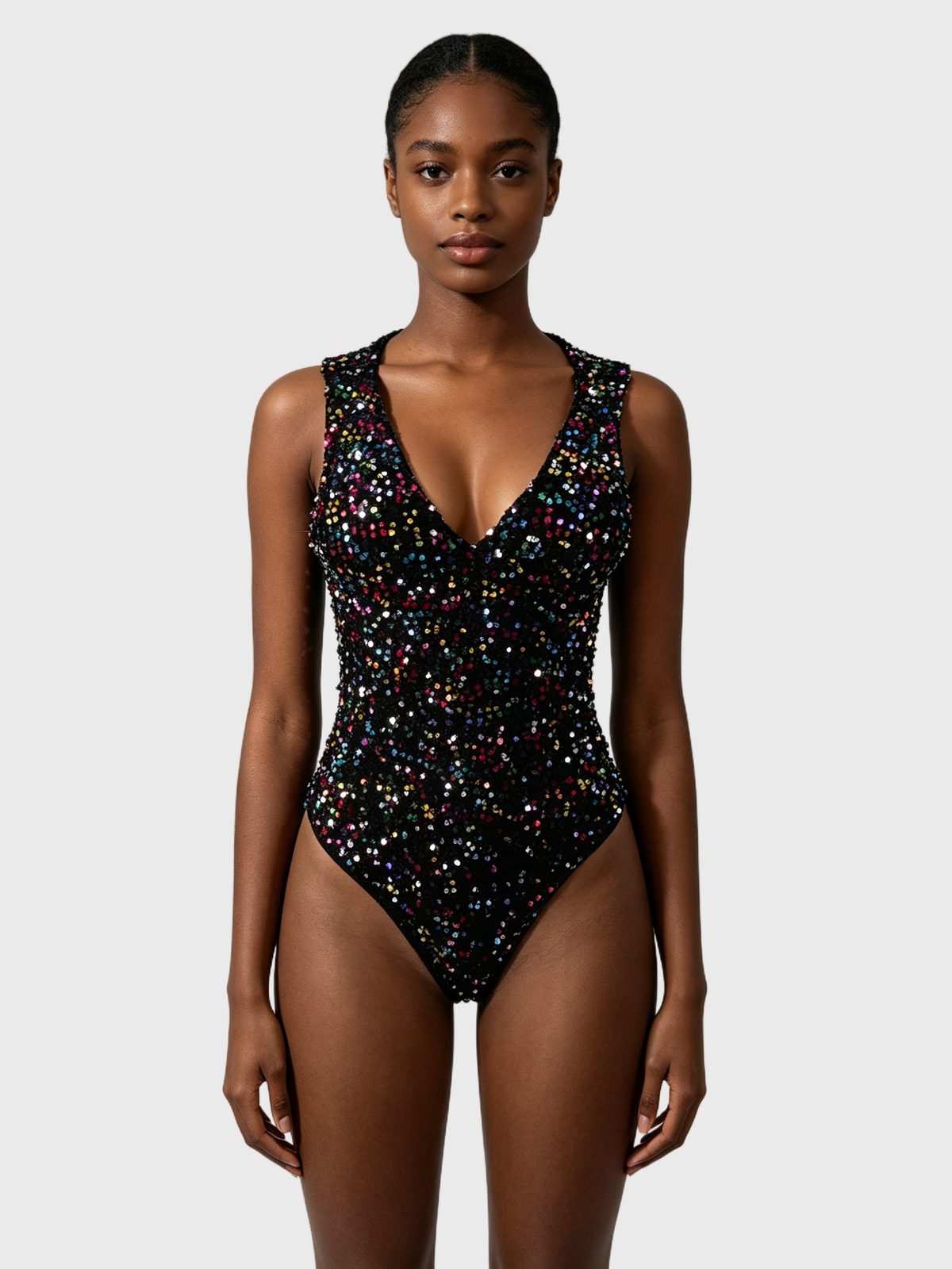 Prism Wave — Rainbow Fringe Jacket + Sequin Bodysuit