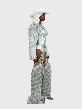 Silver Space Cowgirl — Fringe Western Rave Set