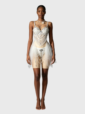Jade Whisper — White Beaded Fairy Set